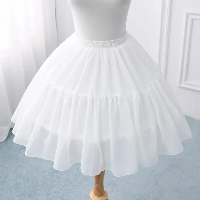 Image de Jupe Lolita Blanche à Arête de Poisson - Style Coréen & Japonais