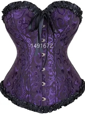 Image de Corset Vintage Floral Plus Size - Élégance & Séduction