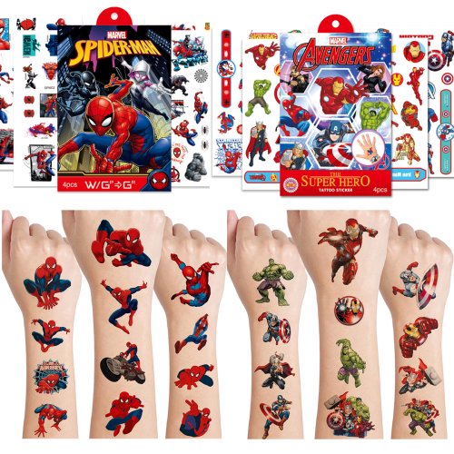 Disney Avengers & Prinzessin Sofia Tattoo-Aufkleber Set – Wasserdicht & Kinderfreundlich