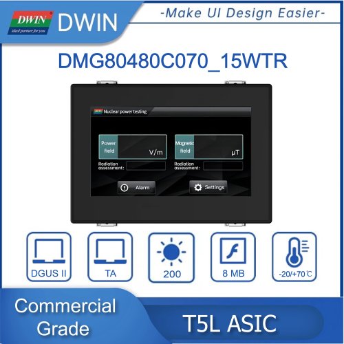 Image de Écran tactile 7 pouces DWIN HMI - 800x480 - Résistif avec coque