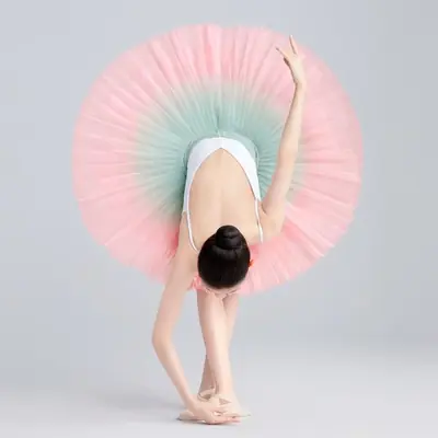 Image de Tutu de Ballet 5 Couches pour Filles - Jupe de Danse Dégradée