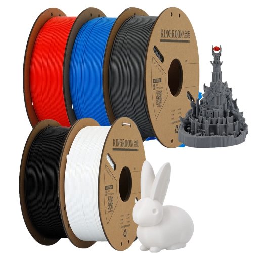 Immagine di KINGROON PLA Filamento 1.75mm Filamento stampante 3D 5/10 rotoli Stampa 3D Materiale plastico 100% senza bolla per stampante 3D FDM MIX