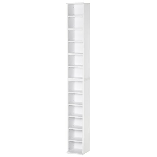 Image of Homcom Shelf for Cd or Dvd 12 Compartments for 204 Cd's 21X22.5X88.5 cm