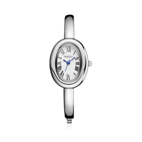Imagen de Reloj de pulsera elegante de lujo a la moda para mujer, reloj de cuarzo ovalado con Número Romano re...