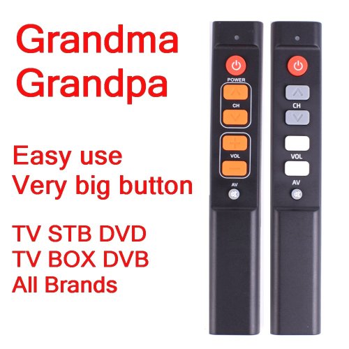 Afbeelding van Universele Afstandsbediening met 6 Toetsen voor TV, STB, DVD en Smart TV Box – Eenvoudig Te Gebruiken voor Ouderen