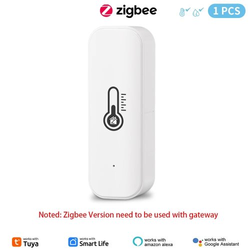 Immagine di Sensore di Umidità e Temperatura Tuya Zigbee con Wi-Fi per Casa Intelligente, Compatibile con Smart Life, Alexa e Google Assistant