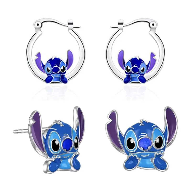 Immagine di Orecchini a Ciondolo Stitch in Metallo - Design Anime Creativo e Carino, Accessorio di Gioielli per Donne e Bambini, Regalo Perfetto per Appassionati di Disney