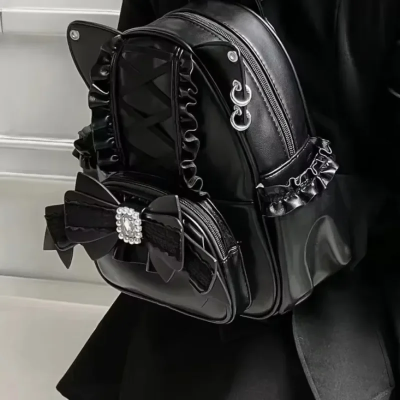 Image de Sac à dos chat oreilles dentelle – Mignon & grand volume