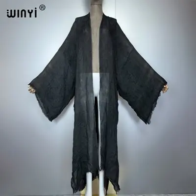 Image de Kimono Boho Maxi Femme - Robe de Plage Confortable & Élégante