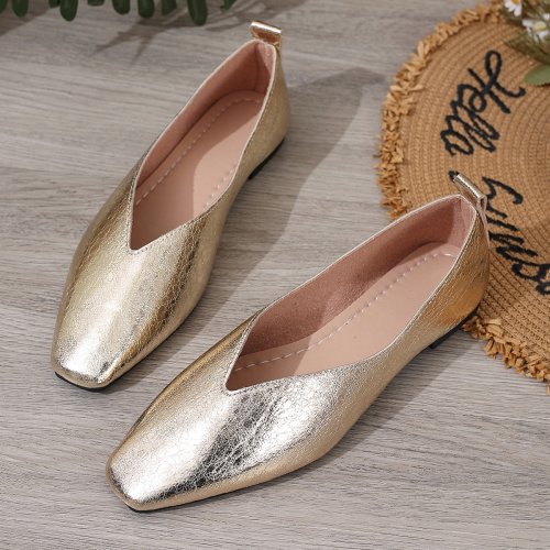 Zdjęcie Plus Size French Style Gentleman's Shoes One Step Shallow Square Toe Shoes Wszechstronne i wygodne dla dorosłych do dojazdów do pracy w lecie