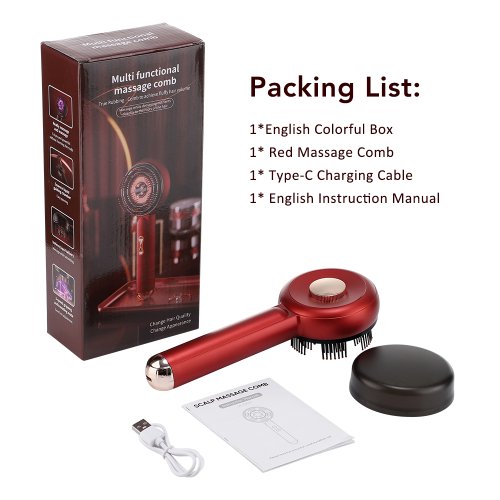 Afbeelding van Elektrische Hoofd Kneden Massage Kam Hoofdhuid Relax Massager Olie Applicator Haargroei Kam Haarborstel Essentie Olie Voedt Hoofdhuid