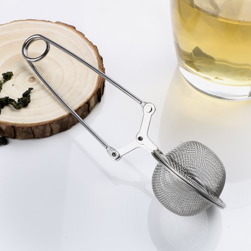 Immagine di Maniglia per infusore per tè Sfera per tè Maglia colino da tè Caffè Erbe Spezie Filtro Diffusore Gadget da cucina Acciaio inossidabile