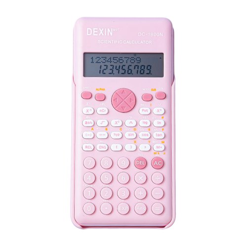 Immagine di Calcolatrici scientifiche Calcolatrice matematica rosa con calcolatrice multifunzione 240 Display LCD a 2 linee Ideale per gli insegnanti