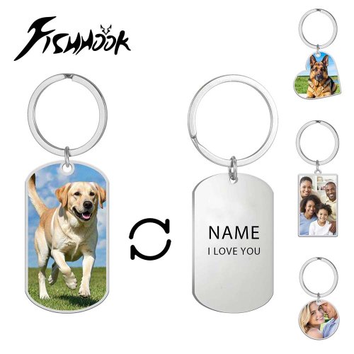Imagen de Llavero Personalizado con Foto y Nombre Grabado en Acero Inoxidable – Regalo Único para Mujeres, Hombres, Padres, Madres, Parejas y Familia