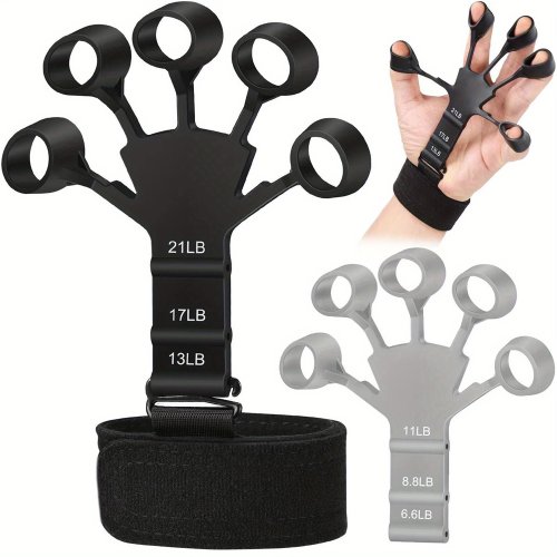 Bild von Silikon-Fingertrainer mit Handgelenk-Puller – Effektives Stretching-Tool für Finger- und Handtraining zur Stärkung der Griffkraft
