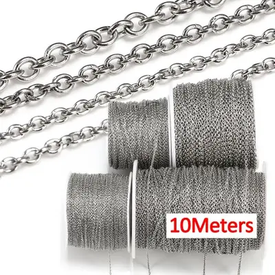 Image de Chaîne O Acier Inoxydable - 10m & 2m - Pour Bijoux DIY