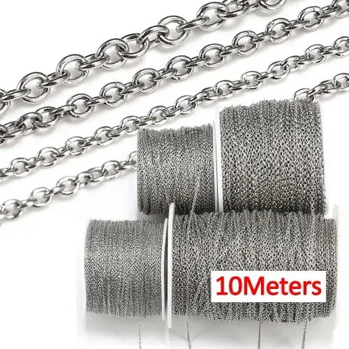 Image de Chaîne O Acier Inoxydable - 10m & 2m - Pour Bijoux DIY