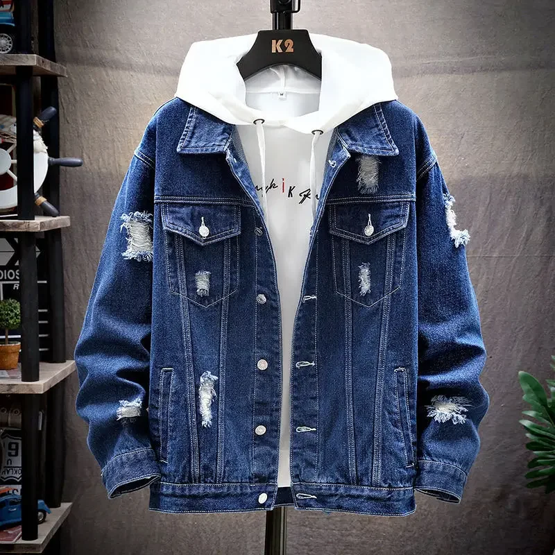 Image de Veste Jean Homme Déchirée 2025 - Style Décontracté & Tendance