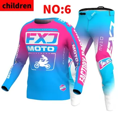 Image de Tenue Motocross Enfant FXJ - Maillot & Pantalon Tailles 20 à 28