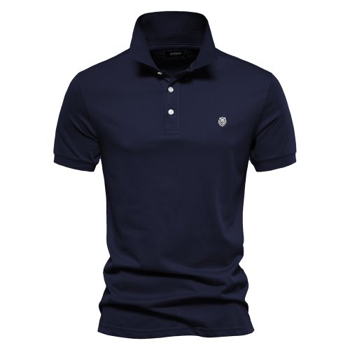 Afbeelding van AIOPESON 100% Katoen Borduren heren Polo Shirts Effen Kleur Korte Mouw Polo Shirts voor Mannen Nieuwe Zomer Merk Sociale Polo mannen