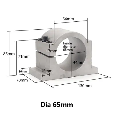 Image de Support CNC D65 100mm en Fonte d'Aluminium pour Moteur 1.5-2.2kW