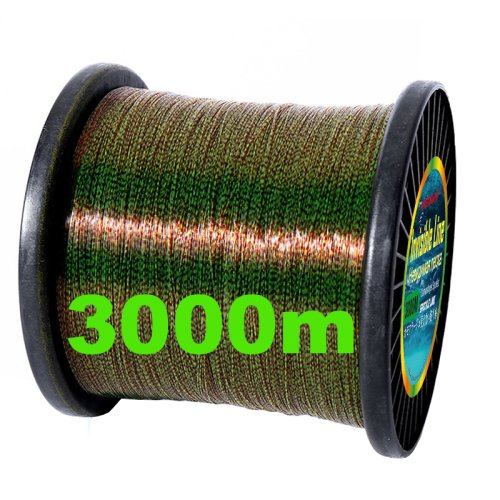 Image of Natural Camouflage 3000m 1000m Fluorocarbon-Coated Monofilament Fishing Line with 3D Spotted Bionic Design for Carp and Algae-Resistant Freshwater Fishing