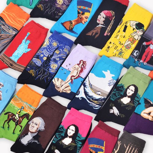 Bild von Van Gogh Kunst Socken – Retro & Lustig für Frauen