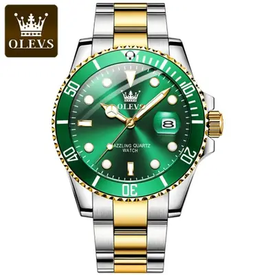 Image de Montre Homme Quartz Élégante avec Aiguilles Lumineuses et Bracelet Acier Inoxydable