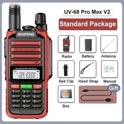 Image de Talkie-Walkie UV-68 Pro Max V2 - Étanche IP68, Double Bande UHF/VHF