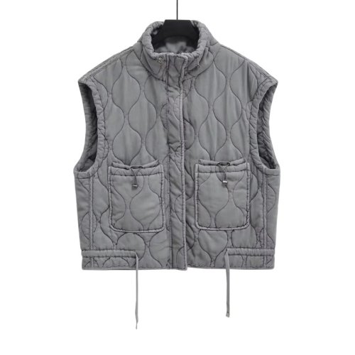 Imagen de Chaleco Vintage Sin Mangas para Mujer, Moda Otoño-Invierno 2025, Cuello Alto Ligero y Elegante, Prenda Exterior Lavada con Estilo Retro
