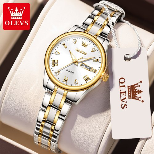 Bild von Olevs Neue Mode Damen Quarzuhr – Wasserdichte Klassische Luxusmarke mit Edelstahl-Armband