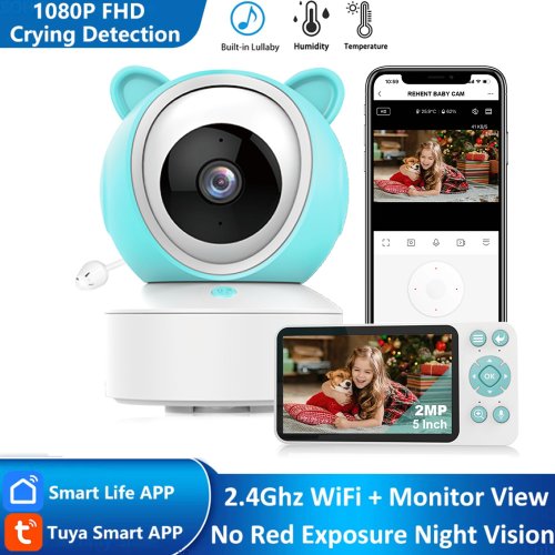 Immagine di Telecamera Baby Monitor 1080p con Rilevamento Movimento e Suono