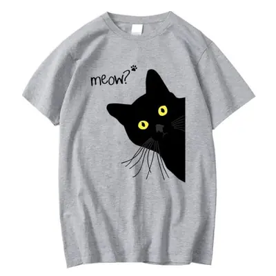 Image de T-Shirt Homme Chat Noir Meow - Coton 100% Été