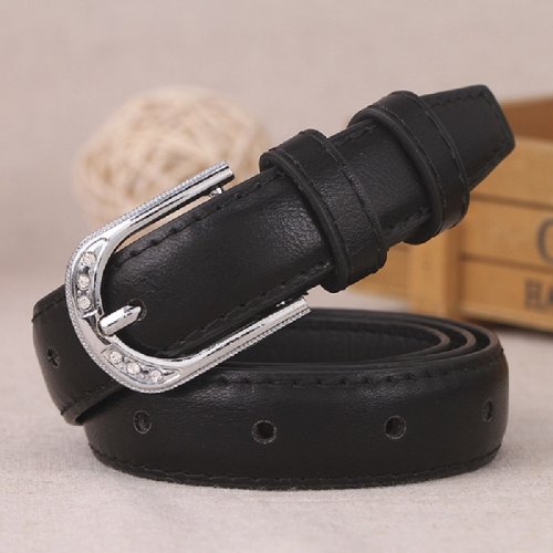 Afbeelding van Elegante Damesbroekriem van Echt Leer met Vintage Pin Gesp - Witte Mode Riemen voor Vrouwen, Hoge Kwaliteit en Trendy Design