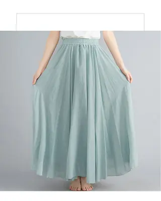 Image de Jupe Maxi Boho en Lin et Coton - Été 2020