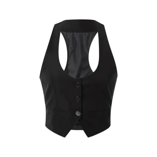 Image de Gilet Vintage Sans Manches Femme - Col V Boutonné
