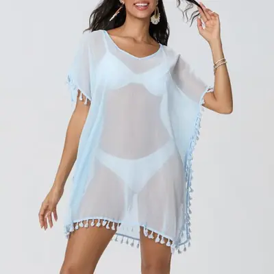 Image de Robe Cache-Cœur Transparente pour Plage & Bikini