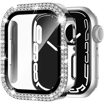 Image de Coque pour Apple Watch en Verre & Diamant - Protection Brillante Anti-Choc
