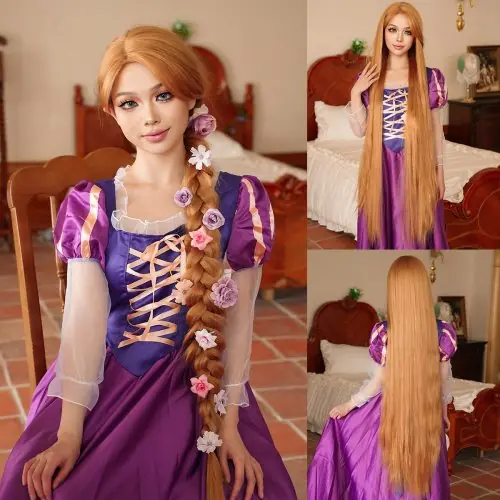 Image de Perruque Blonde Extra Longue 44" - Cosplay & Lolita