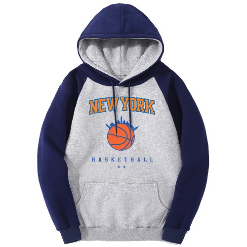 Afbeelding van Unieke New York Basketball League Sweatshirt voor Heren en Vrouwen – Anime Stijl, Hip-Hop Raglan Hoody in Gemengde Kleuren met Fleece Lining