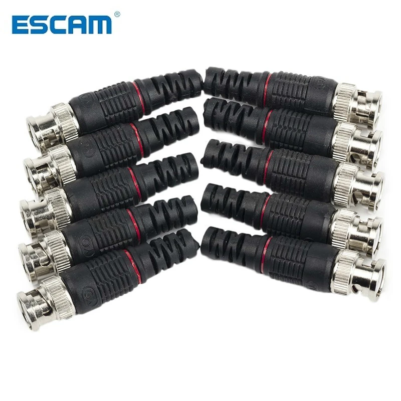 Imagen de Conector BNC Macho de 90 Grados sin Soldadura, Pack de 10 Unidades para Cámaras CCTV y Sistemas de Seguridad