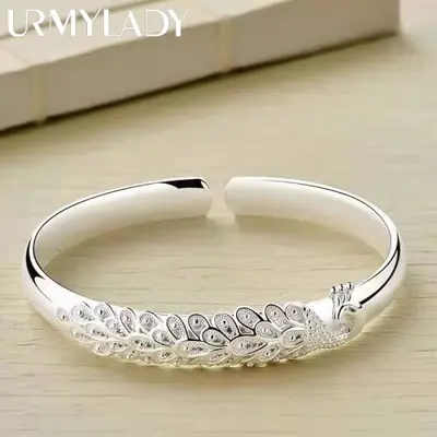 Image de Bracelet Paon en Argent Sterling 925 - Élégant & Raffiné
