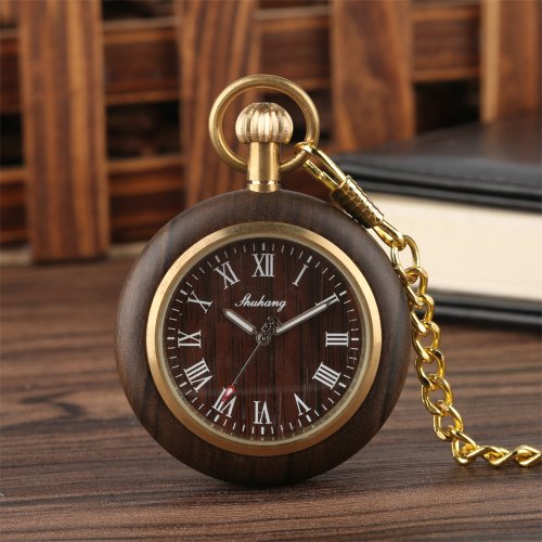 Imagen de Reloj de Bolsillo Vintage con Cadena Dorada
