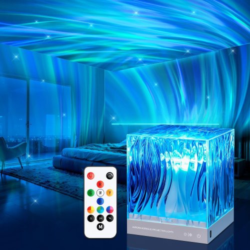 Image of Aurora Borealis Projection Lamp with Ocean Atmosphere and Starry Night Effect – Creative Ceiling Light for Bedroom, Restaurant, and Home Decor