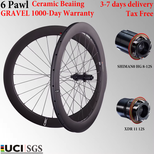 Afbeelding van Carbon Wielset met Keramische Schijfremmen – Perfect voor Cyclocross & Racefietsen