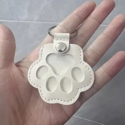 Image de Porte-clés Commémoratif Patte de Chat - Sac à Cheveux d'Animal de Compagnie
