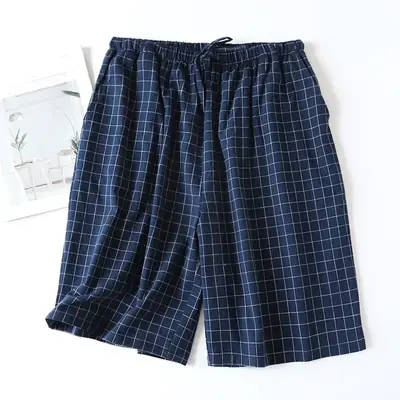 Image de Pyjama Homme Short Coton Plaid Confortable