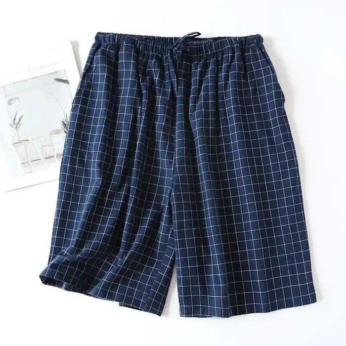 Image de Pyjama Homme Short Coton Plaid Confortable