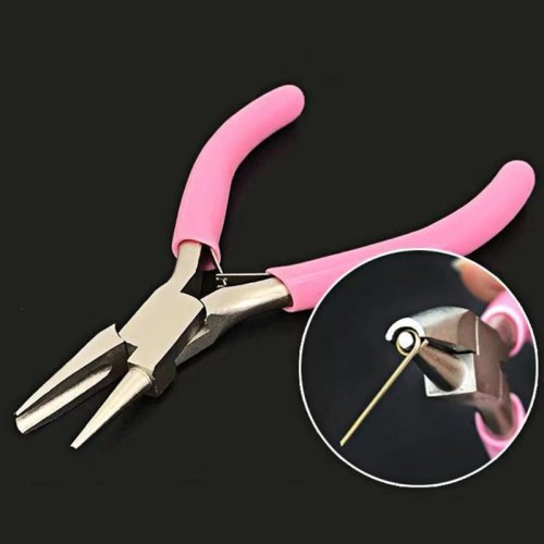 Image of Professional Half Round Nose Jewelry Pliers for Precise Wire Bending and Bail Making – Essential Crafting Tool for DIY Jewelers