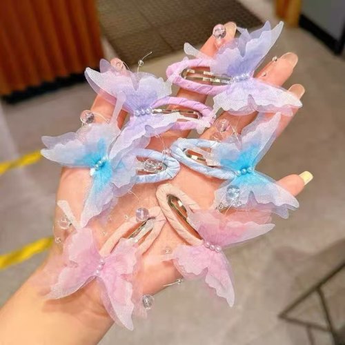 Immagine di Set di 2 Fermagli per Capelli a Forma di Farfalla con Gradiente Colorato - Accessori per Bambine Principesse, Ideali per Neonati e Bambini in Età Prescolare